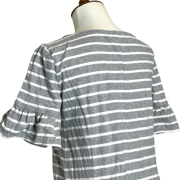 J. Crew Gray and White Stripped T-Shirt Dress Size XS - Picture 5 of 8